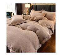ZCCZJS Bed sheet set Winter Thickened Baby Velvet Duvet Cover Set 4-piece Bed Sheet Double-sided Milk Flan Coral Plus Velvet Quilt Cover Bedding Set bed linings
