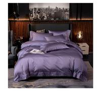 ZCCZJS Bed, Solid Color Premium Egyptian Cotton Soft Silky Bedding Set Duvet Cover Fitted Sheet/Bed Sheet Pillowcase Queen King Size 4Pcs