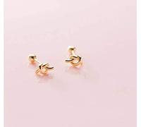 ZCCZJS boucles d'oreilles dames, S925 Argent Coréen Simple Et Petite Personnalité Boucles D'Oreilles Noeud de Corde Boucles D'Oreilles Ligne Mignonneargent