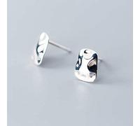 ZCCZJS boucles d'oreilles dames, S925 Boucles D'Oreilles en Argent Femme Style Coréen Mode Simple Boucles D'Oreilles Trapézoïdales Concave-Convexe Personnalité de la Modeargent