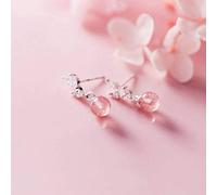 ZCCZJS boucles d'oreilles dames, S925 Boucles D'Oreilles en Argent Femme Style Coréen Simple Mode Feuille Diamant Personnalité de la ModeBoucles d'oreilles Moonstone