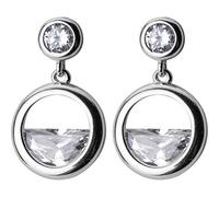 ZCCZJS boucles d'oreilles dames, S925 Boucles D'Oreilles en Argent Femme une Goutte D'Eau de Source Diamant Féminin Rond Doux Géométrique Creux Semicirboucles D'Oreilles Cularargent