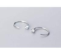 ZCCZJS boucles d'oreilles dames, S925 Crochet Champignon Blanc Femme Simple Six Griffes Diamant Boucles D'Oreilles Diamant Unique Personnalité de la Mode Boucles D'Oreilles Simplesor rose