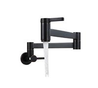 ZCCZJS Brass Double Basin Faucet Kitchen in-Wall Foldable Single Cold Tap Mop Sink Extension Pot Filler Faucet/Gold