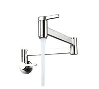 ZCCZJS Brass Double Basin Faucet Kitchen in-Wall Foldable Single Cold Tap Mop Sink Extension Pot Filler Faucet/Gold