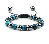 ZCCZJS Bysonglezai Bracelet Men'S Bracelets Women Natural Tiger Eye Stone Bracelets Men 8Mm Braided Bracelet Handmade