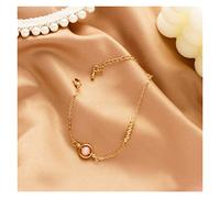 ZCCZJS Charm Bracelet Gray/Pink Natural Stone Women's Bracelet Gold Color Bracelets for Women Fashion Party Jewelry Accessories (Size : Pink)
