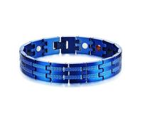 ZCCZJS Charm Bracelet Male Waterproof Luxury Stainless Steel Bracelet for Men Black Magnetic Bracelet Homme Wheat 13.5mm Wristband Healthy Magnetic Bracelet (Color : 4)