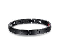 ZCCZJS Charm Bracelet Waterproof Health Energy Chain Link Bracelet Femme Magnetic Health Bracelets for Women Gold-Color Matte Luxury Stainless Steel Bracelet Gift (Color : Black)