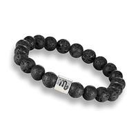 ZCCZJS Charm Jewelry Gemstone Bracelet,Natural Black Lava Stone Beads Beaded Bracelets, Scorpio Pendant Bangles,Elastic Crystal Bracelet Fashion Crystal Jewelry for Men Women (Size : 10mm)