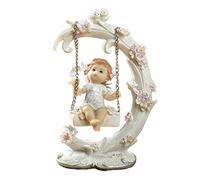 ZCCZJS Childlike Swing Angel Statue Sculpture Doll Figurine Statuette Modern Home Indoor Decor Children's Room Decoration Super Cute Baby Ornament Toy, C