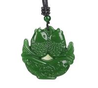 ZCCZJS Chinese Natural Green Jade Pendant Necklace Hand-Carved Charm Jadeite Jewelry Fashion Amulet Gifts for Women Men