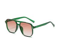 ZCCZJS Classic Retro Oversized Sunglasses Women Vintage Double Bridge Big Oval Sun Shades Glasses Unisex Yellow Lens Eyewear
