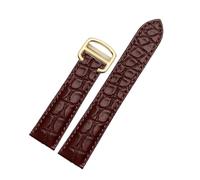 ZCCZJS Crocodile Leather Watch Band Compatible with Solo London Calibo Wear Comfortable Waterproof Watch Band 18 22 24mm Men(Brown-No Buckle,16mm)