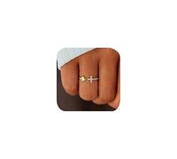 ZCCZJS Cross Rings for Teen Girls Silver/Gold Heart Ring Cubic Zirconia Adjustable Ring Inspirational Pray Cross Heart Religious Christian Faith Jewelry Gifts for Her(Gold) 10#