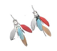 ZCCZJS Dangling Feather Earrings - Irregular Hollow Geometric Long Bohemian Feather Earrings,Simple Feather Curved Needle Earring Teen Girls Jewellery For Birthday Party Gifts ui