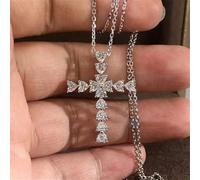 ZCCZJS diamond cross pendant real wedding pendants necklace for women men gemstones jewelry