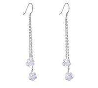 ZCCZJS Drop Earrings For Women Austria Crystal With Beige Flower Party Earrings Trend