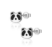 ZCCZJS Earrings for Girls, 925 Sterling Silver Sweet Cute Minimalist Animal Panda Stud Earrings For Women Wedding Party Fine Jewelry