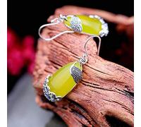 ZCCZJS Earrings for Women, Eardrop Earrings For Women S925 Sterling Silver Thai Jewelry Pure Silver Handmade Colorful Peacock Blue Sand EarringsBlue Sandstone, 925 Silver