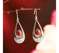 ZCCZJS Earrings for Women, Eardrop Earrings Women's Earrings Accessories Thai Silver Earrings Antique S925 Sterling Silver Jewelry Indonesian Style Love Earrings