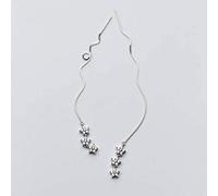 ZCCZJS Earrings for Women, S925 Star Ear Line Female Korean Art Diamond Five-pointed Star Long Ear Chain Earrings JewelryOne pair