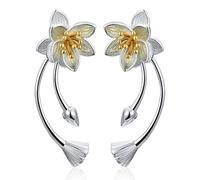 ZCCZJS Earrings for Women, S925 Sterling Silver Flower Eardrop Chinese Style Earrings Women's Earrings Literary Ancient Style Handmade Gold