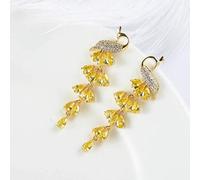 ZCCZJS Earrings for Women, Women's Earrings Micro Inlaid Zircon S925 Silver Earrings Needle Shaped Earring Earrings Temperament Long Drop Earrings