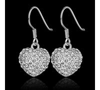 ZCCZJS Elegant Women Environmental White Heart-shaped Diamond Earrings/Stainless Steel/Anti-allergy/Silver Flashing/Diamonds/Small and Exquisite,Colour:B (Color : B)