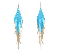 ZCCZJS Ethnic Style Handmade Tassel Earrings For Women - Bohemian Long Fringe Earrings, Fashion And Exquisite Handmade Beaded Earrings Ear Hook Jewelry Pendant ui