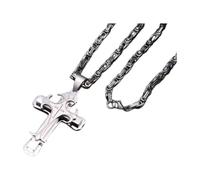 ZCCZJS Fascinating Necklace Pendant Chain Men Women Jewellery Cross Punk Rock Catholic Crucifix Religious