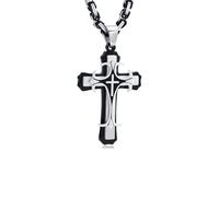 ZCCZJS Fascinating Necklace Pendant Chain Men Women Jewellery Cross Punk Rock Catholic Crucifix Religious