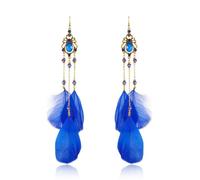 ZCCZJS Feather Earrings For Women Medium-Irregular Geometric Hollow Diamond Heart Pendant Earrings, Personality Simple Lightweight Handmade Feather Curved Needle Earring ui