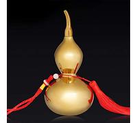 ZCCZJS Feng Shui Brass Good Luck Charm Wu Lou/Hu Lu/Gourd Chinese Charm of Prosperity, Home Decoration Gift, Feng Shui Decor, Pure Copper Fortune Ornaments Gourd Pendant,10.5cm