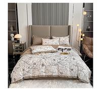 ZCCZJS Floral Bedding 4-piece Set, 100-thread Count Cotton Quilt Cover, Hand-painted Floral Leaf Design, Rustic Bedroom Decor, Soft And Breathable Sheet Set