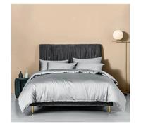 ZCCZJS Four piece bedding set Dark Green Cotton Bedlinens Twin Queen King Size Flat Sheet Duvet Cover Bedding Bed Four Pieces Set, (Q-Twin