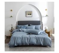 ZCCZJS Four piece bedding set Dark Green Cotton Bedlinens Twin Queen King Size Flat Sheet Duvet Cover Bedding Bed Four Pieces Set, (Q-Twin