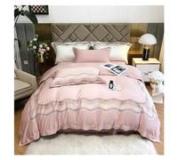 ZCCZJS Four piece bedding set Elegant embroidery 1000TC Cotton duvet cover linen king bedding queen size comforter sets juego de cama Bed four pieces set,