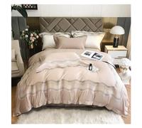 ZCCZJS Four piece bedding set Elegant embroidery 1000TC Cotton duvet cover linen king bedding queen size comforter sets juego de cama Bed four pieces set,