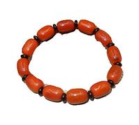 ZCCZJS Genuine Persimmon Red Sichuan Liangshan South Red Agate Bucket Bead Bracelet Flame Red Full Meat Bracelet Men and Women Jade Bracelet