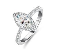 ZCCZJS Girl Products Dazzling 1 Moissanite Rings for Women Marquise Cut D Color S925 Sterling Silver Lab Created Diamond Rings Perfect for Daily Wear Parties Wedding Birthday Gifts