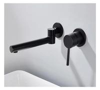 ZCCZJS Gunmetal Gray Solid Brass Single Handle Wall Mounted Bathroom Sink Brushed Gold Faucet Mixe hot Cold Tap in Matte Black,Kitchen Sink Faucet