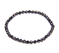 ZCCZJS Handmade Beads Bracelet Women Faceted Labradorite Crystal Quartzs Natural Stone Bracelet for Women Femme Bangle Bracelet Men,4mm Obsidian