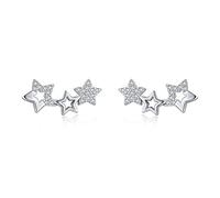 ZCCZJS Heart Stars Circle Stud Earrings For Women Wedding Fine Jewelry