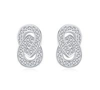 ZCCZJS Heart Stars Circle Stud Earrings For Women Wedding Fine Jewelry