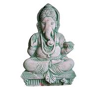 ZCCZJS Hindu Elephant God of Statue, Elephant Trunk Statue Statue Head Ornaments, Stone Carving Crafts India Southeast Asia God Statue Home Decorations,Natural