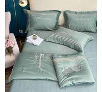 ZCCZJS Ice Silk Thin Quilt 4-Piece Set Summer Lightweight Quilt,Machine Washable Summer Breathable and Cool Satin Down Quilt,Air Conditioned Quilt Set Light Gray-1.8M