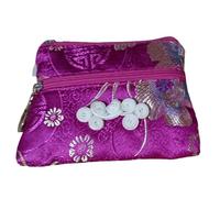 ZCCZJS Jewelry Bags，Small Jewelry Box 2pcs Cute Chinese knot Two Zipper Purse Jewelry Packaging Bags for Bracelets Necklace Storage Silk Brocade Zip Pouch Bags for Travel(Burgundy(2 pcs pattern