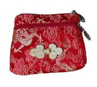 ZCCZJS Jewelry Bags，Small Jewelry Box 2pcs Cute Chinese knot Two Zipper Purse Jewelry Packaging Bags for Bracelets Necklace Storage Silk Brocade Zip Pouch Bags for Travel(Fuchsia(2 pcs pattern