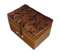 ZCCZJS Jewelry Bags，Small Jewelry Box 4.72x2.76x2.36 inch Chinese Silk Brocade Jewelry Box Cotton Filled Vintage Gift Packaging Boxes Crafts Buddha bead bracelet Jewellery Storage Case (dark blue